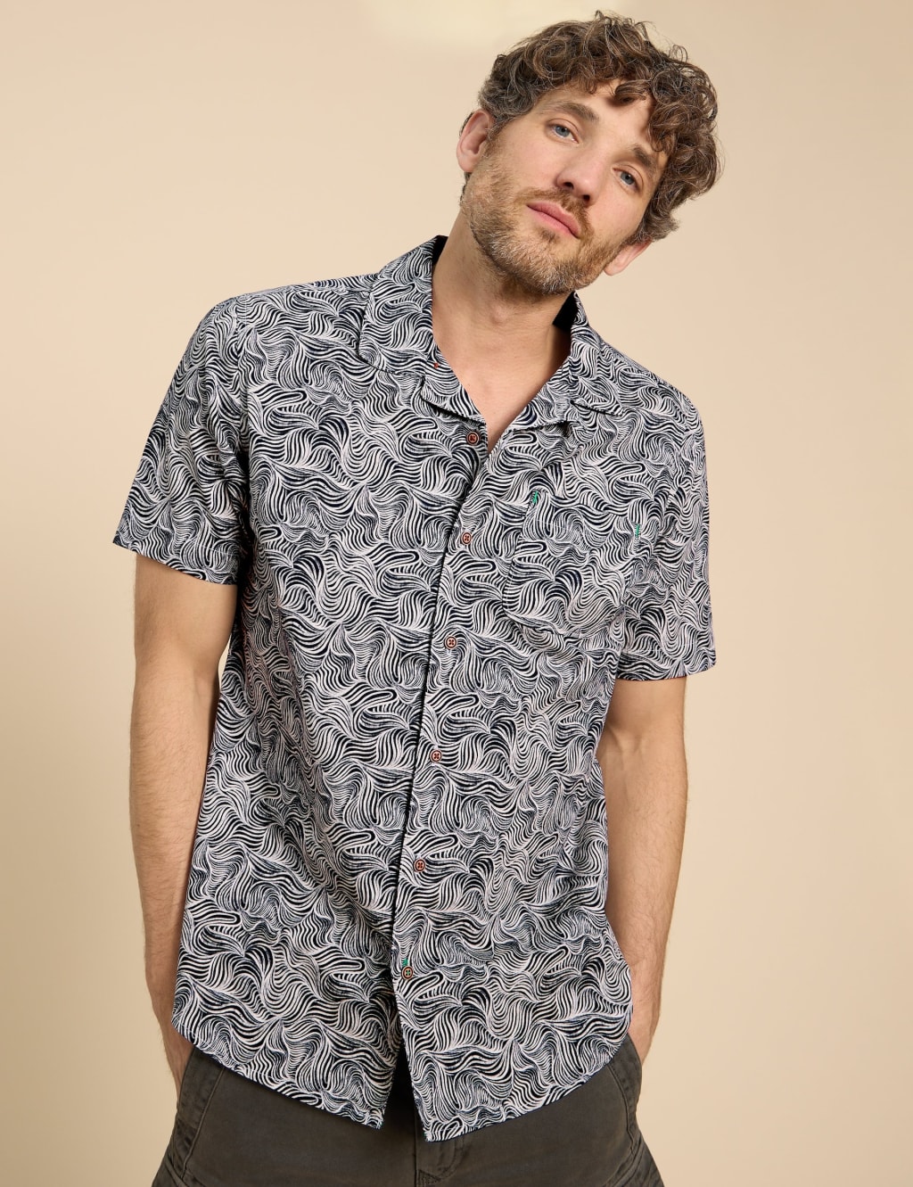 Slim Fit Cotton Rich Printed Shirt