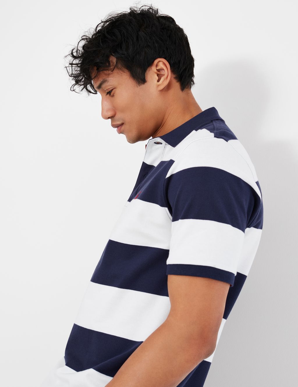 Pure Cotton Striped Short Sleeve Polo Shirt image 5