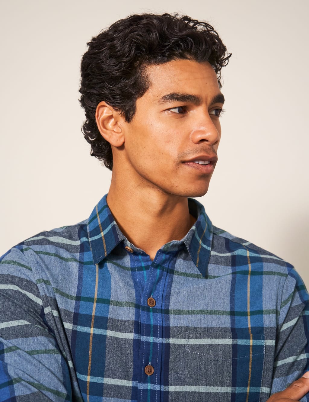 Easy Iron Brushed Cotton Check Shirt image 5