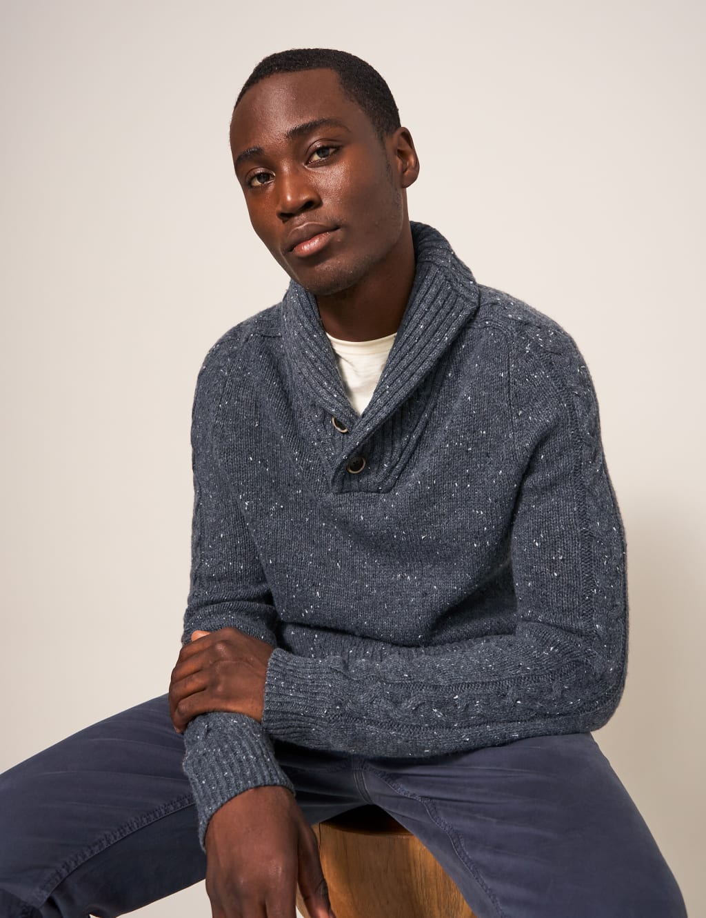 Lambswool Rich Shawl Collar Jumper image 2