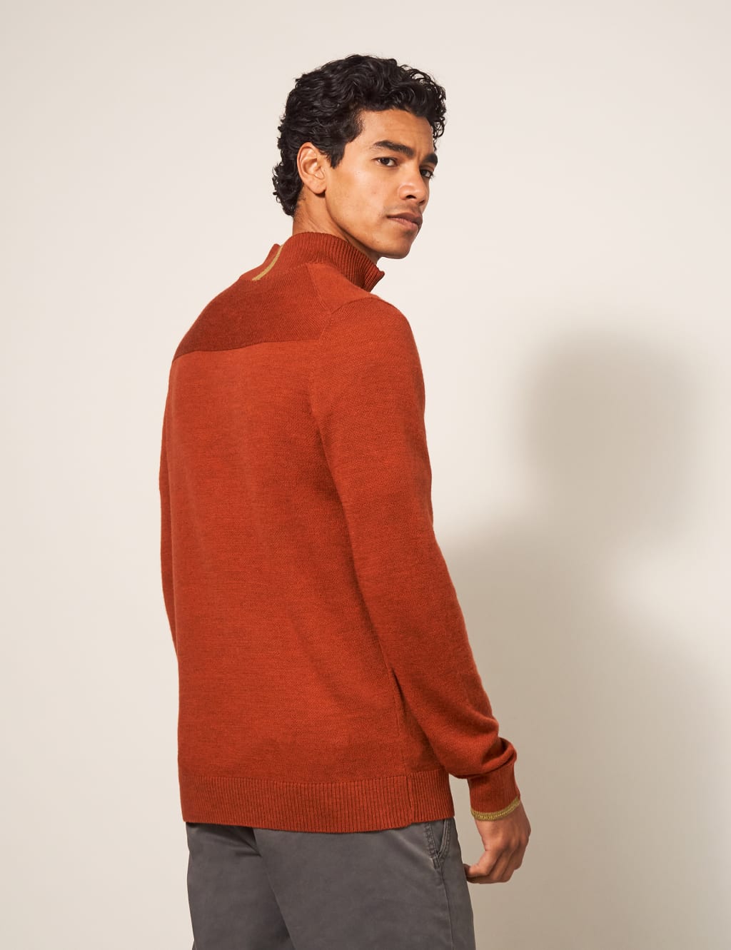 Pure Merino Wool Funnel Neck Half Zip Jumper image 4