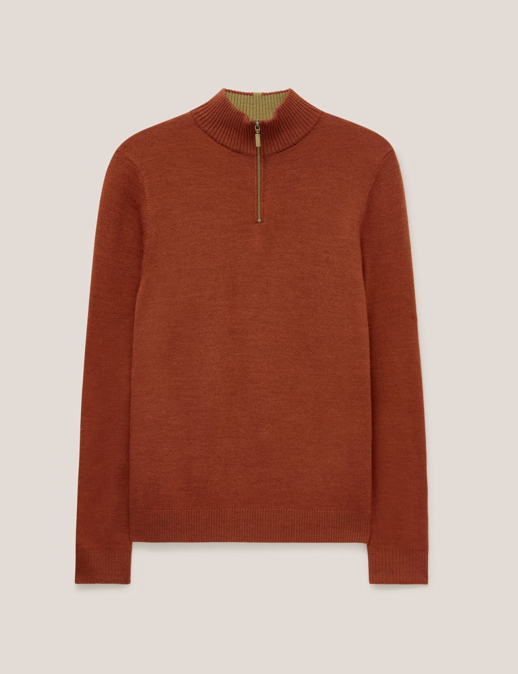 Pure Merino Wool Funnel Neck Half Zip Jumper image 2