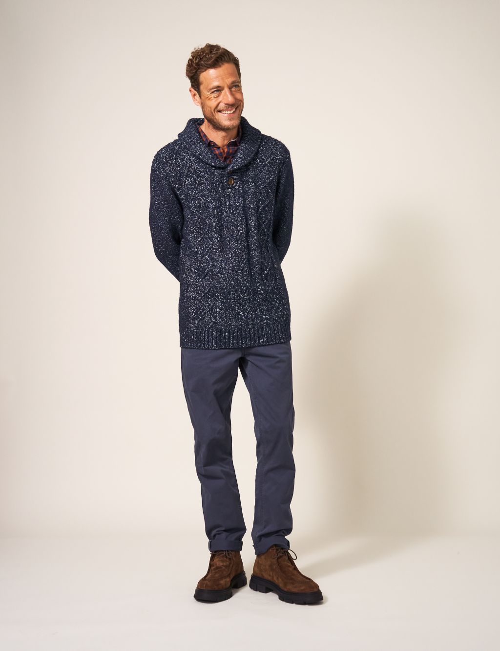 Cable Shawl Collar Jumper with Merino Wool image 5