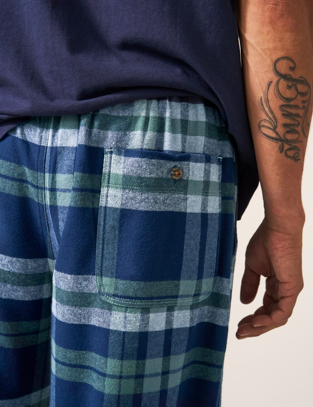 Pure Cotton Checked Pyjama Bottoms image 5