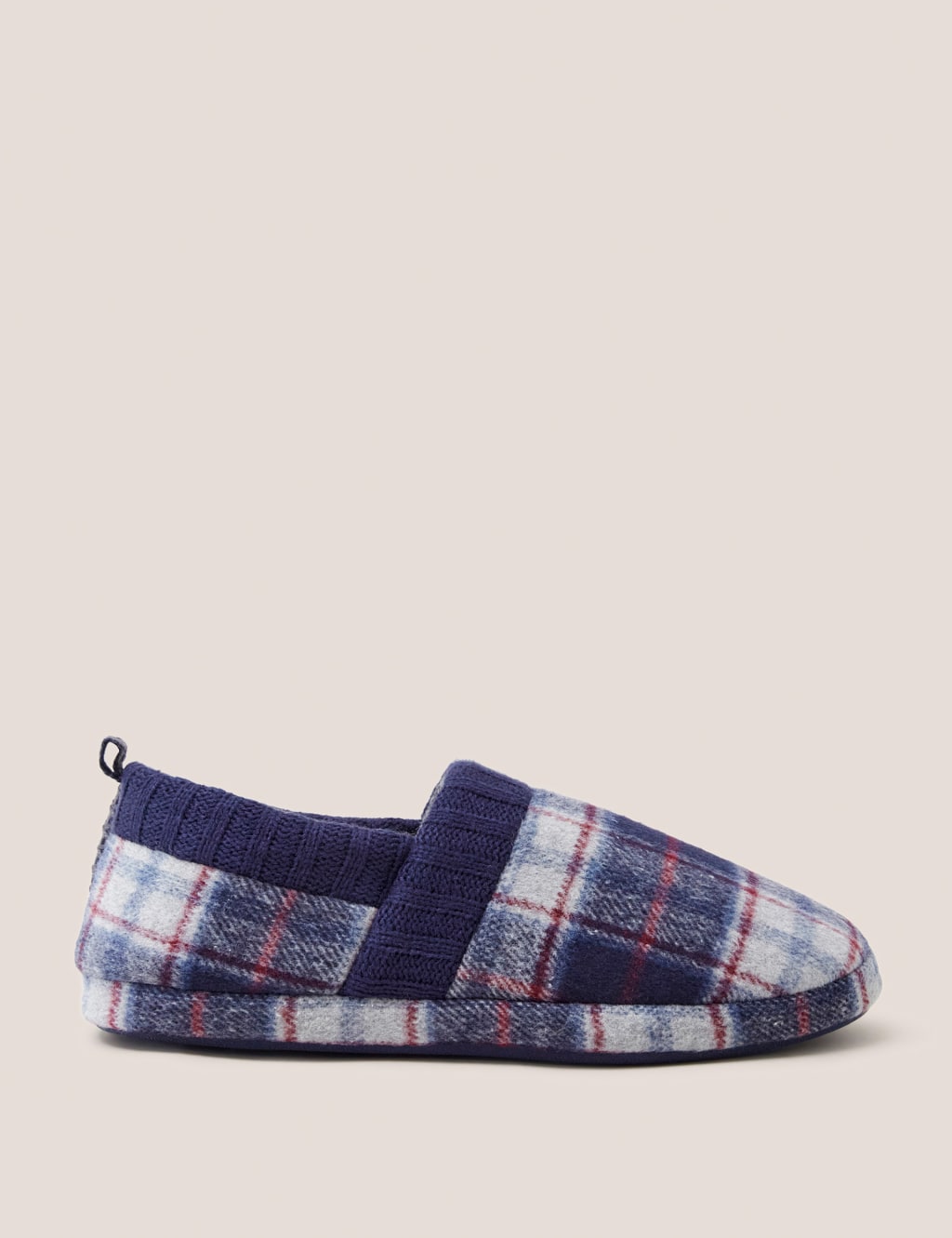 Checked Fleece Lined Slippers image 1