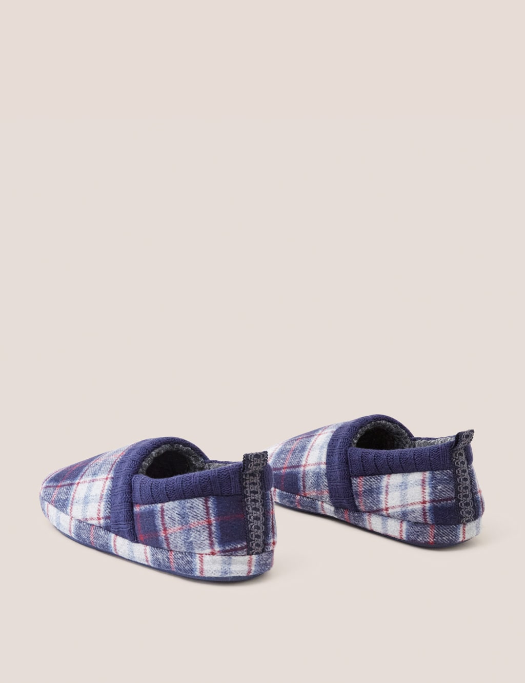 Checked Fleece Lined Slippers image 3