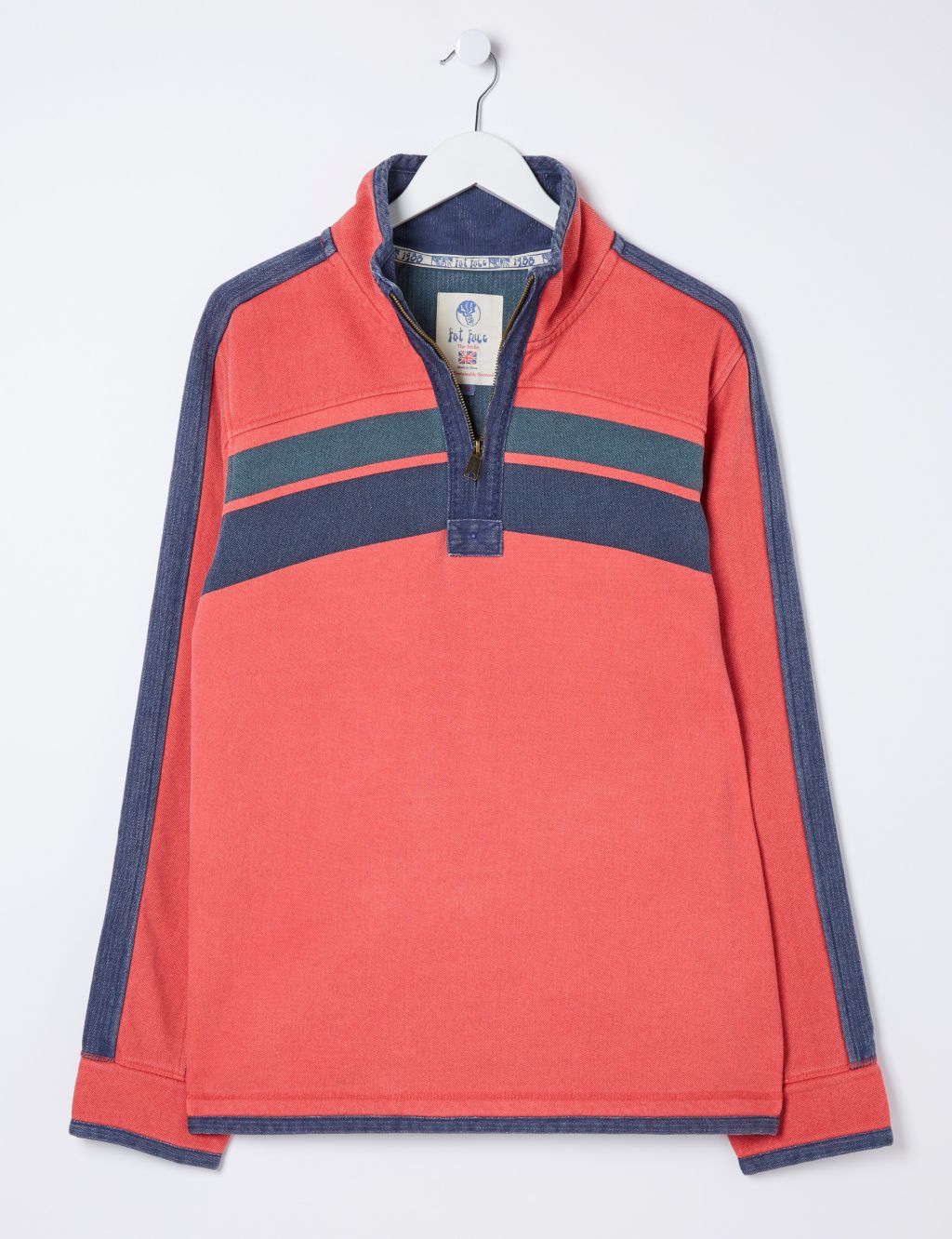 Pure Cotton Striped Half Zip Sweatshirt image 2