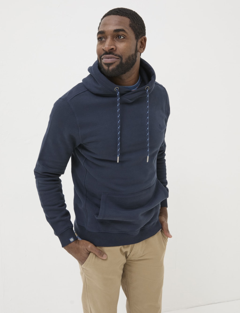 Jack & Jones Male Hoodie, Colour Block, Logo, Classic blue/fit