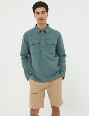 Fatface Men's Pure Cotton Overshirt - SREG - Green, Green