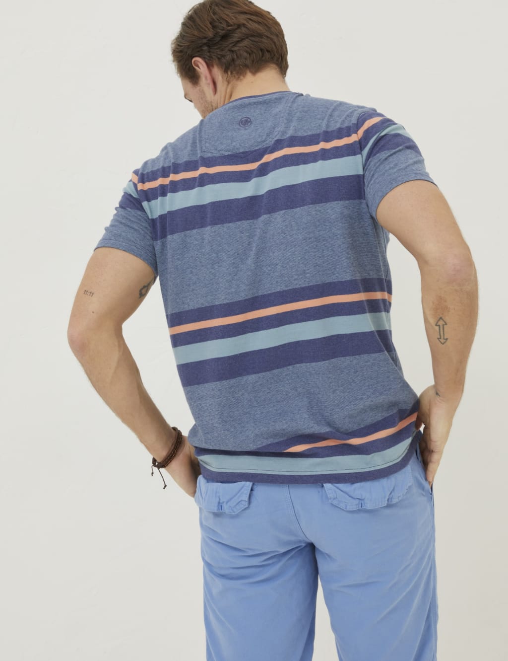 Pure Cotton Striped Crew Neck T-Shirt image 2