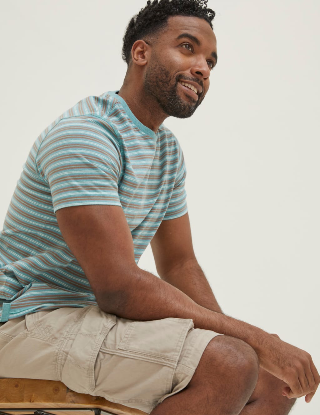 Pure Cotton Striped Crew Neck T-Shirt image 4