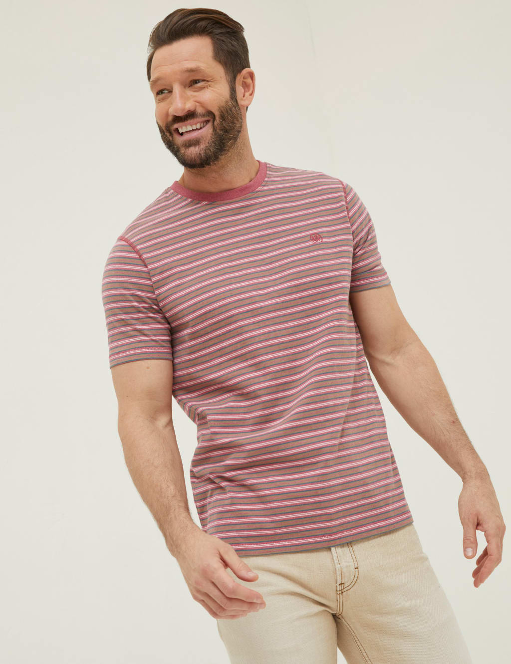 Pure Cotton Striped Crew Neck T-Shirt image 1