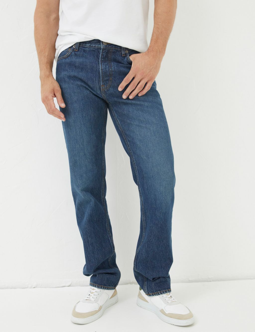 Straight Fit Pure Cotton 5 Pocket Jeans image 3
