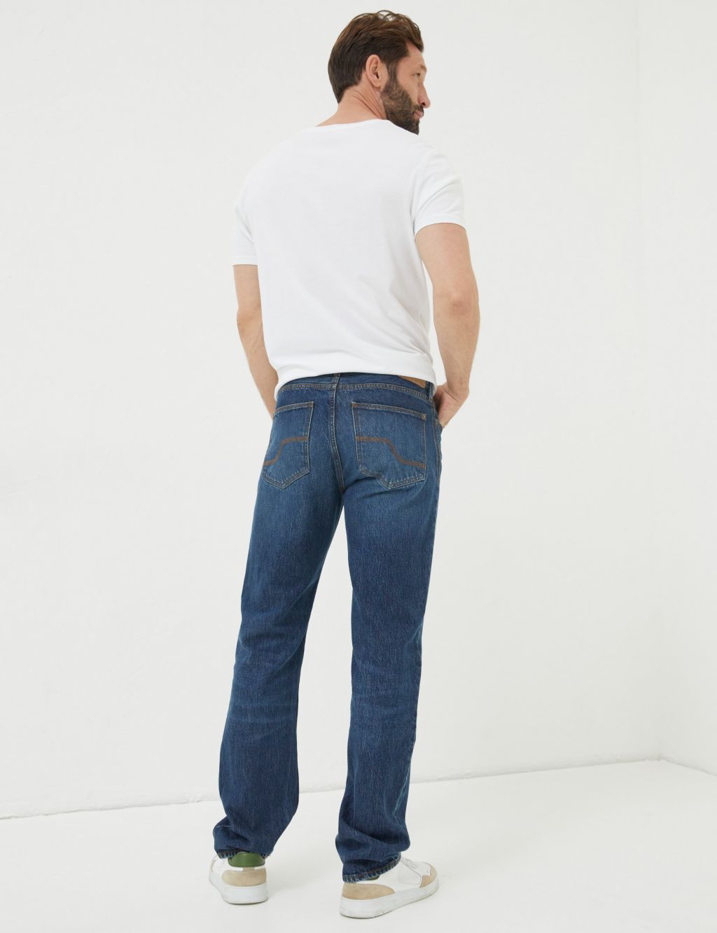 Straight Fit Pure Cotton 5 Pocket Jeans image 4