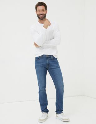 Fatface Mens Slim Fit 5 Pocket Jeans - 30REG - Blue, Blue,Indigo