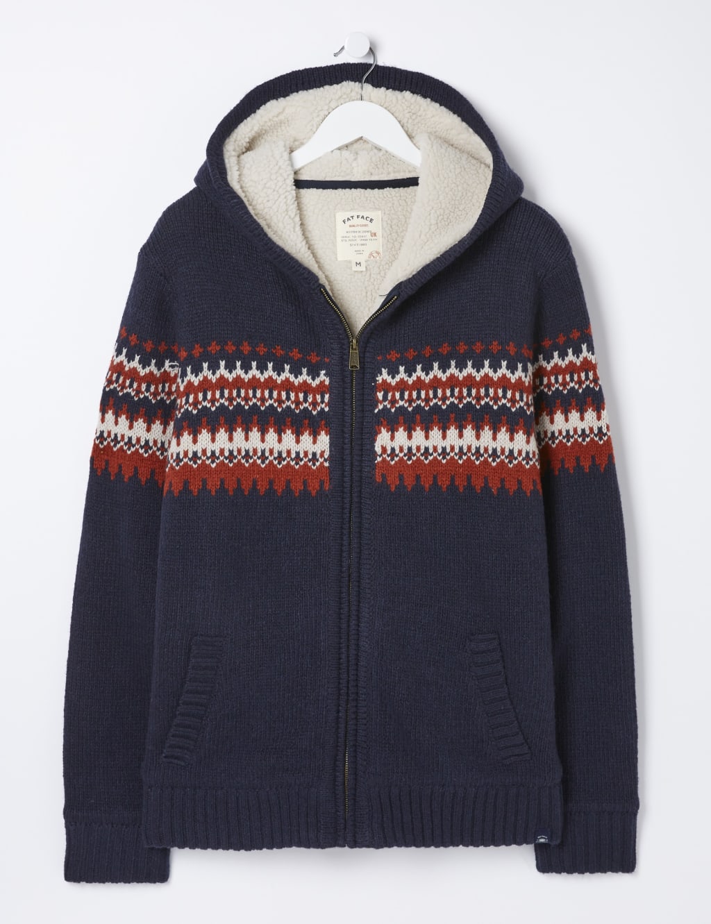 Wool Blend Fair Isle Zip Up Knitted Hoodie image 2