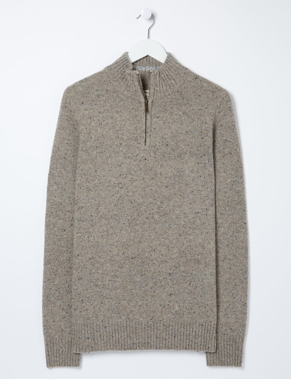 Lambswool Rich Textured Half Zip Jumper image 2