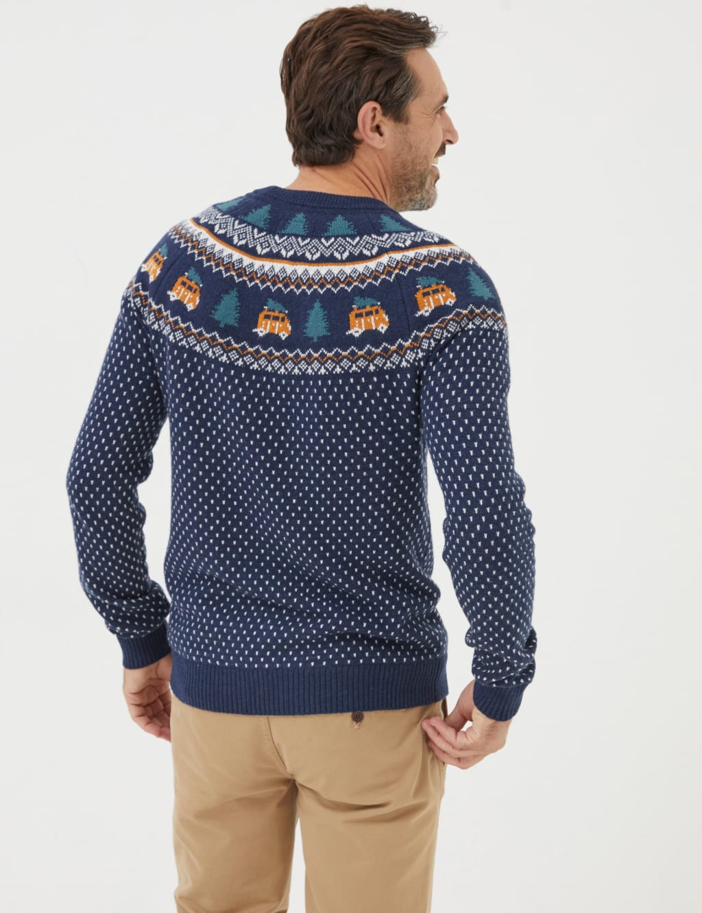 Cotton Rich Fair Isle Crew Neck Jumper image 3