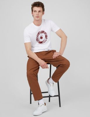 M&S Ben Sherman Mens Pure Cotton Target Graphic T-Shirt