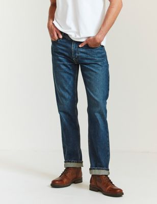 Fatface Mens Straight Fit Jeans - 28SHT - Denim, Denim