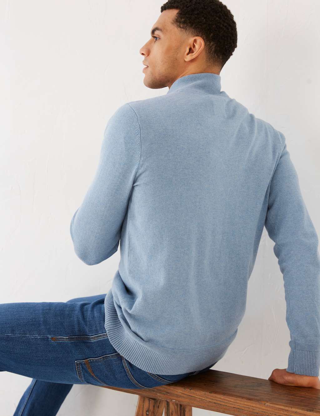 Cotton Rich Half Zip Jumper image 3