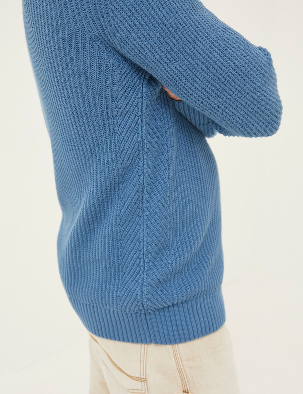 Pure Cotton Ribbed Crew Neck Jumper image 5