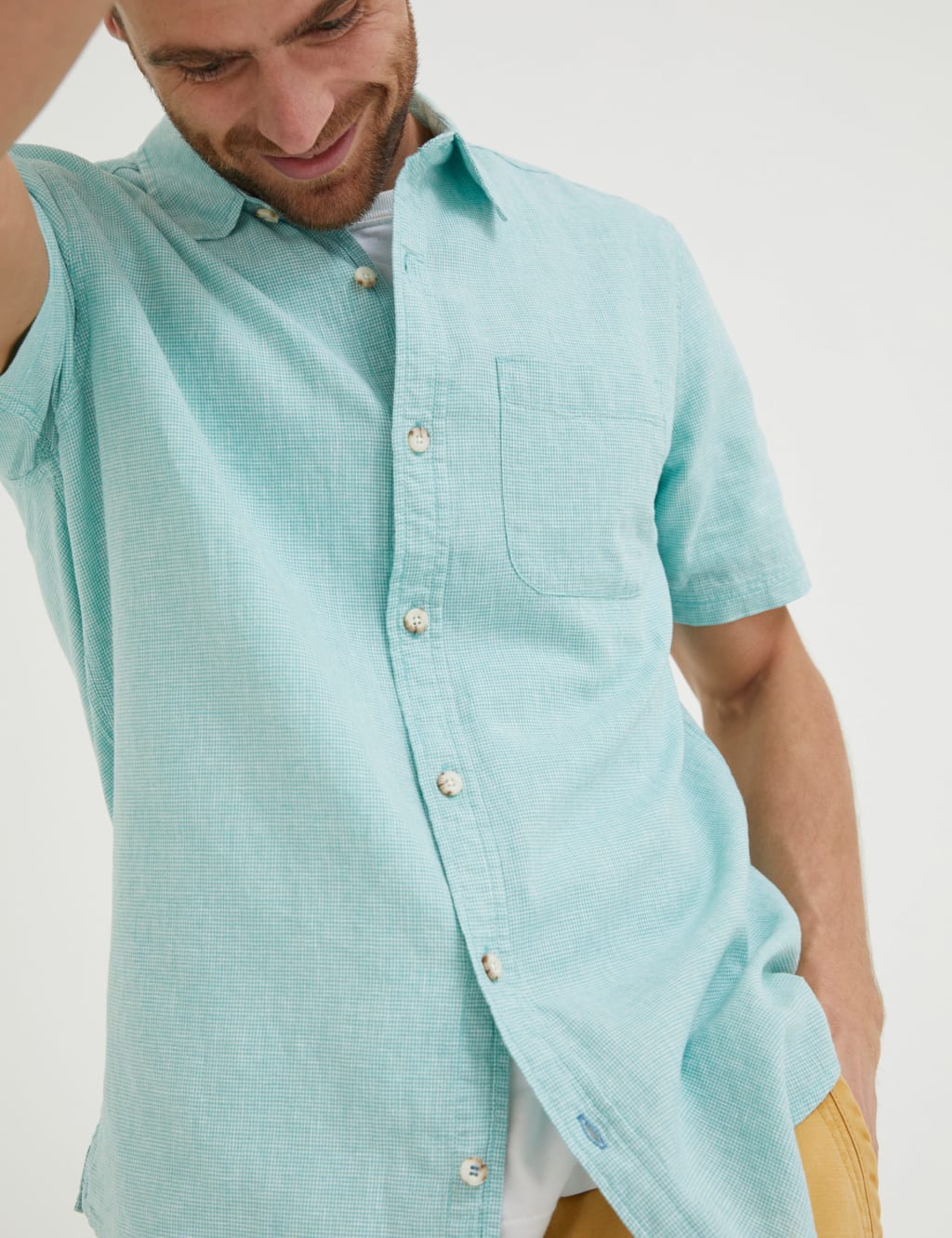 Linen Blend Check Shirt image 3