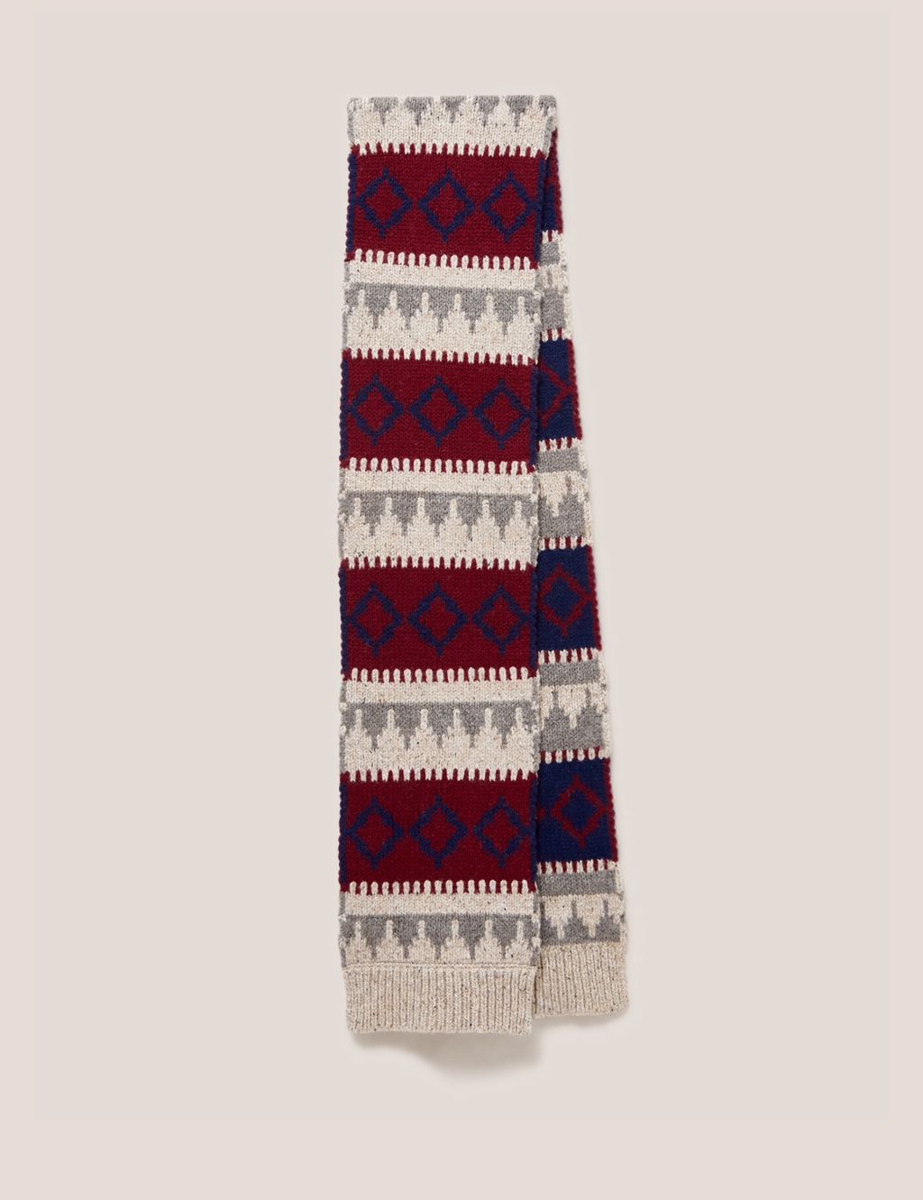 Wool Rich Fair Isle Knitted Scarf image 2