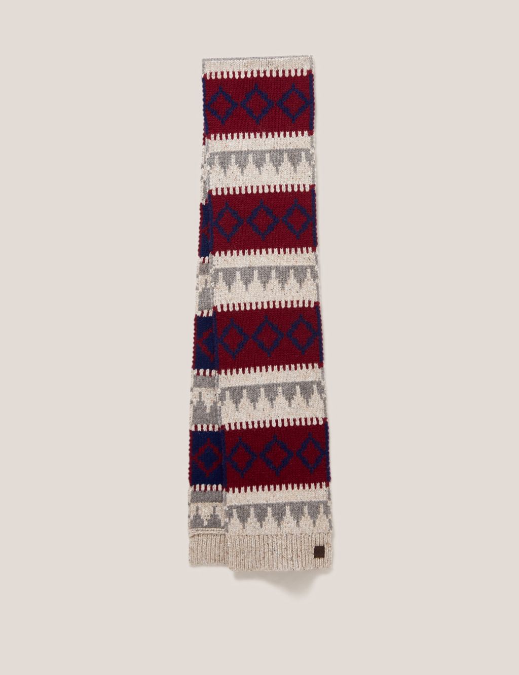 Wool Rich Fair Isle Knitted Scarf image 3