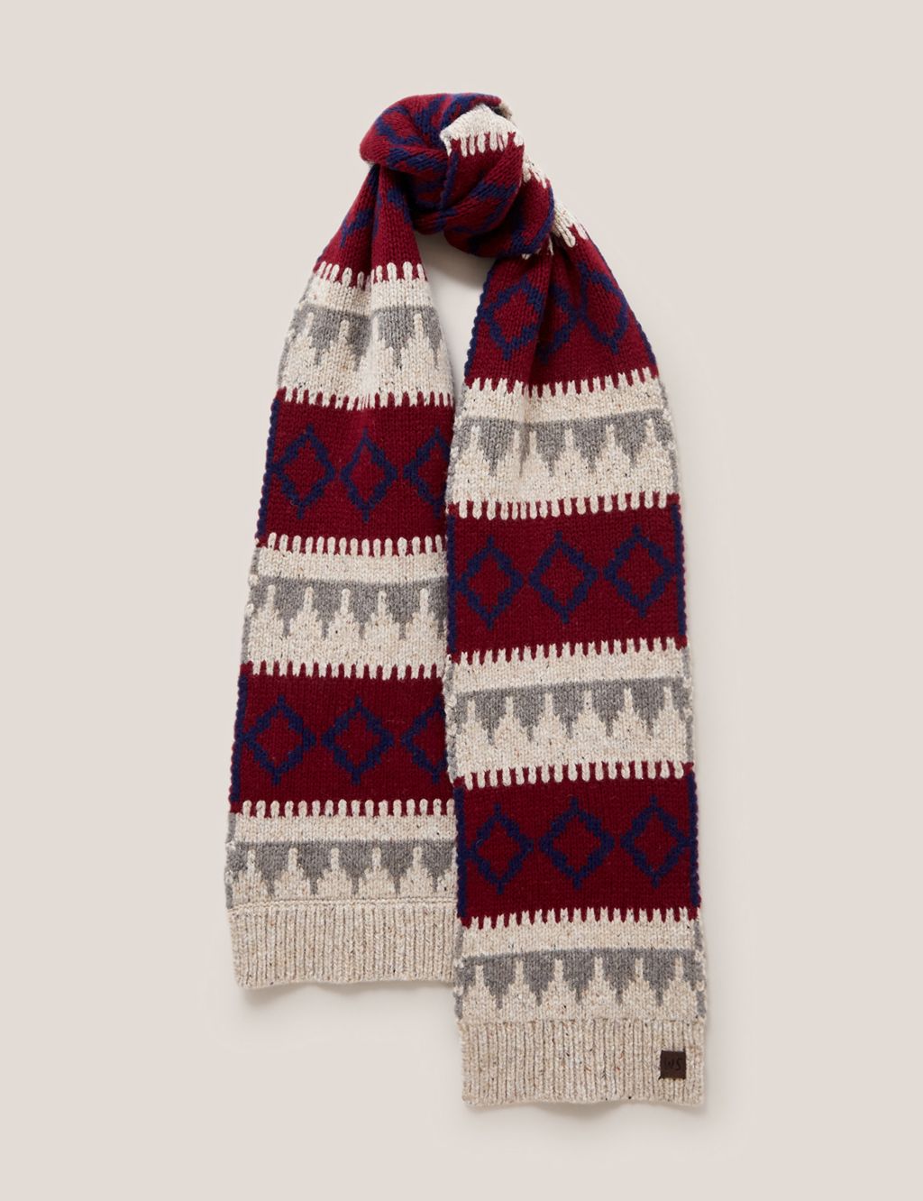 Wool Rich Fair Isle Knitted Scarf image 1