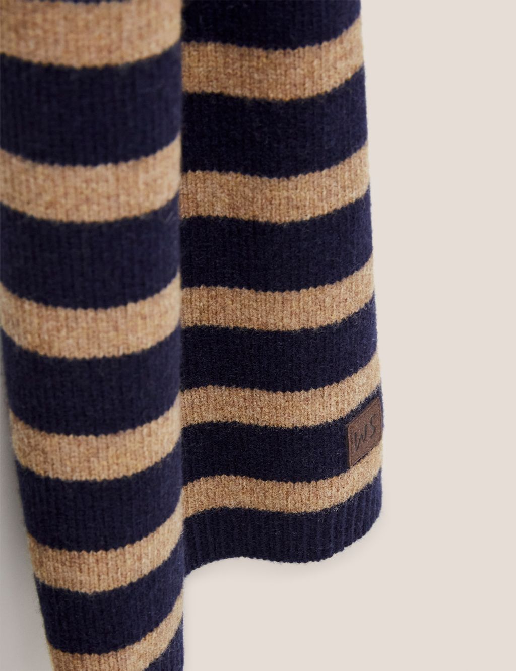 Wool Rich Striped Knitted Scarf image 3