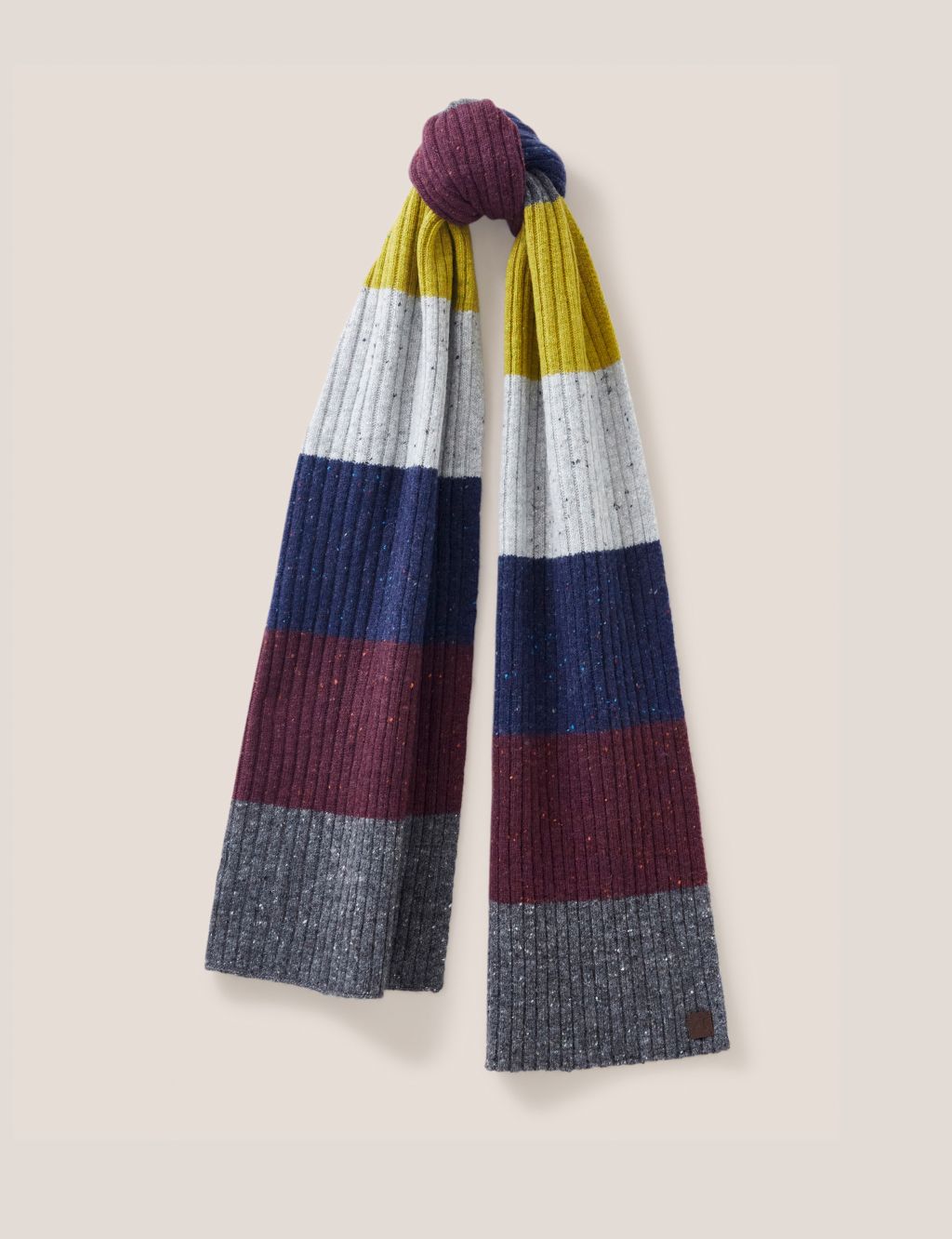 Pure Wool Knitted Striped Scarf image 1