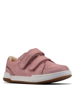 Clarks Baby Leather Riptape Trainers (4 Small- 9.5 Small) - 4.5 SF - Pink, Pink
