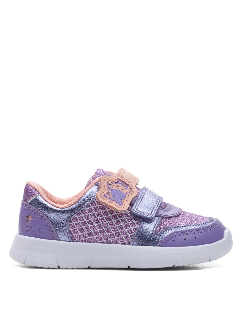 Kids' Leather Unicorn Riptape Trainers (3 Small - 6½ Small) image 1