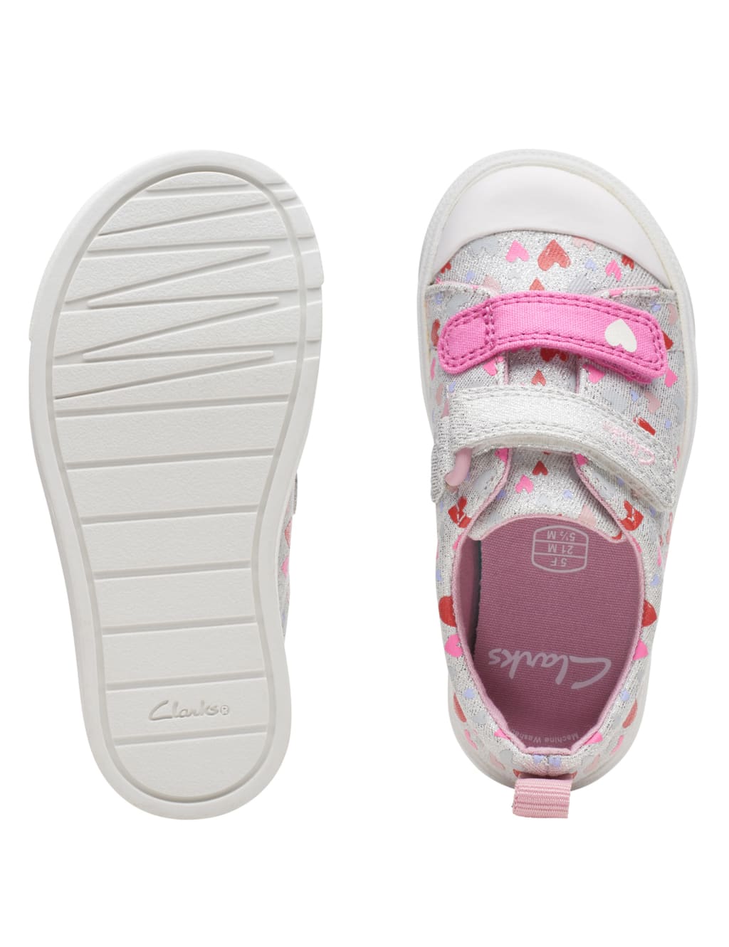 Kids' Canvas Heart Riptape Plimsolls image 4