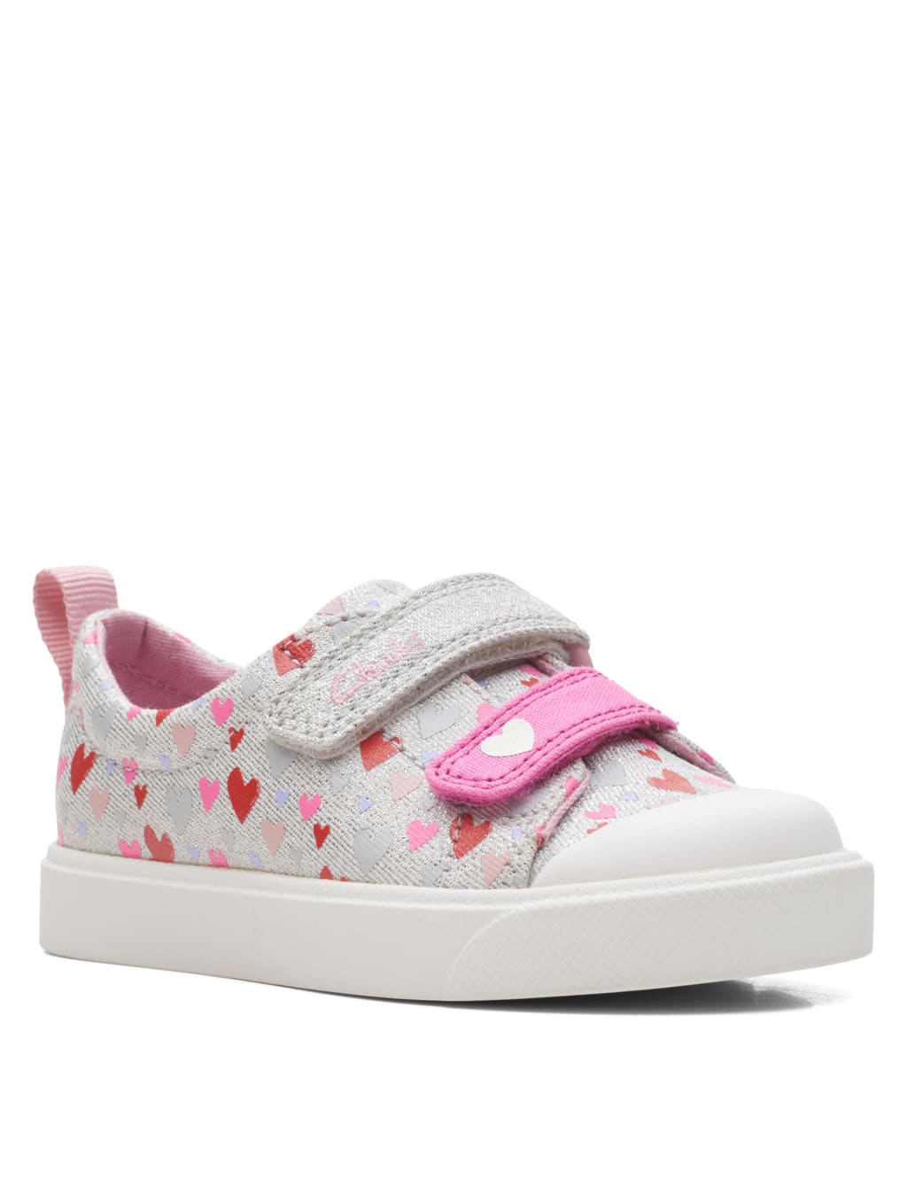 Kids' Canvas Heart Riptape Plimsolls image 2