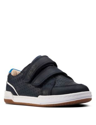Clarks Baby Leather Riptape Trainers (4 Small- 9.5 Small) - 4SG - Navy Mix, Navy Mix