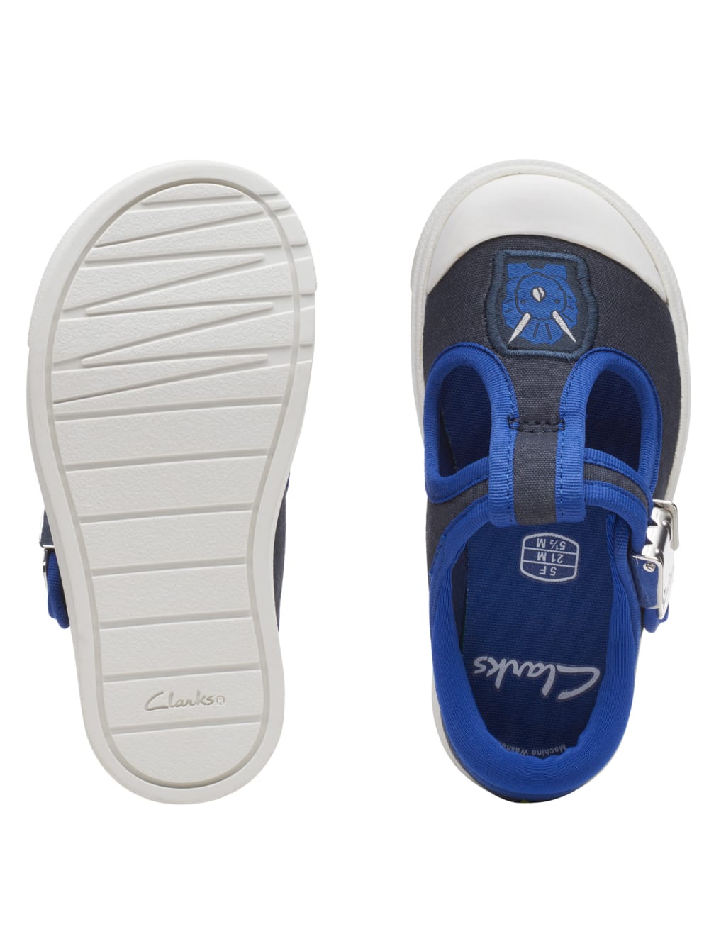 Kids' Canvas Dinosaur T-Bar Plimsolls image 4