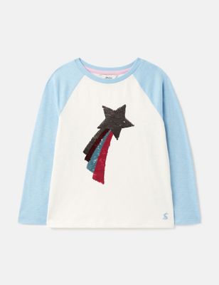 M&S Joules Girls Pure Cotton Star Top (2-8 Yrs)
