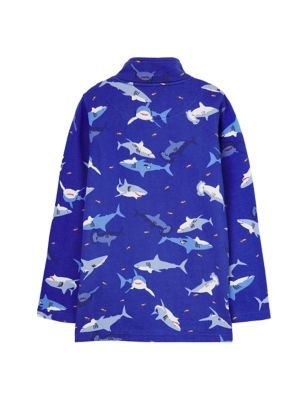 M&S Joules Boys Cotton Rich Shark Print Sweatshirt (2-8 Yrs)