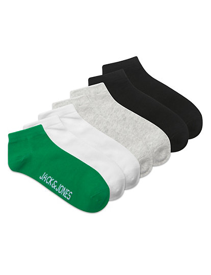 Jack & Jones Junior 7Pk Cotton Rich Trainer Liner Socks (8-16 Yrs) - 1-4 - Multi, Multi