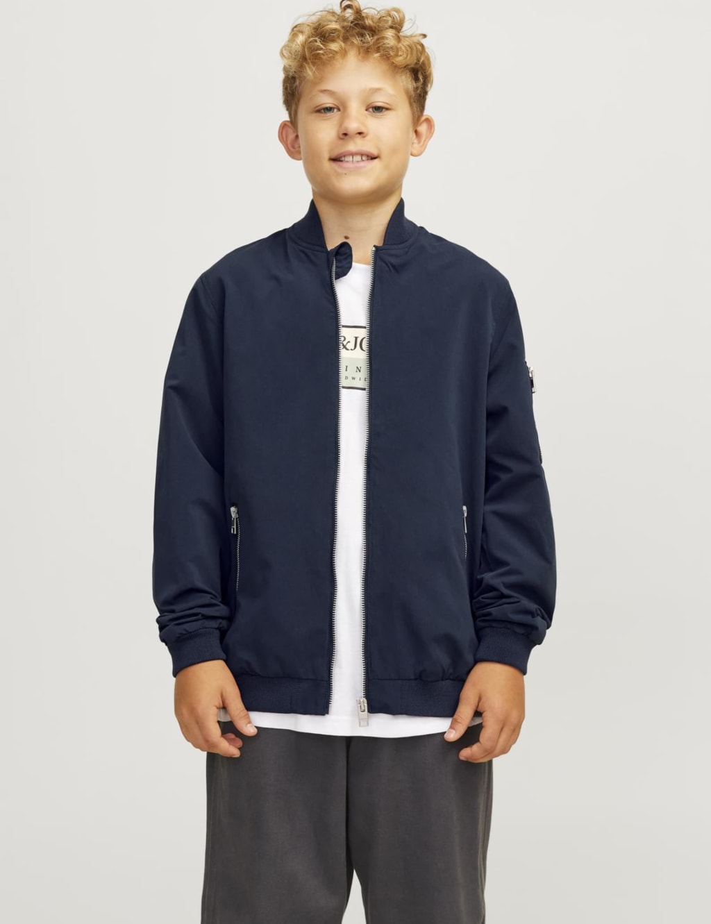 Boys navy bomber jacket outlet