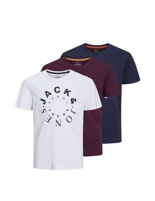 3pk Pure Cotton T-Shirts (8-16 Yrs)