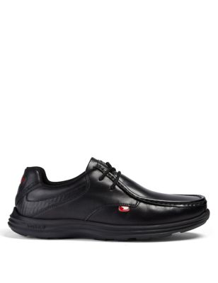 Kickers Boys Leather Moccasin Shoes - 12 - Black, Black