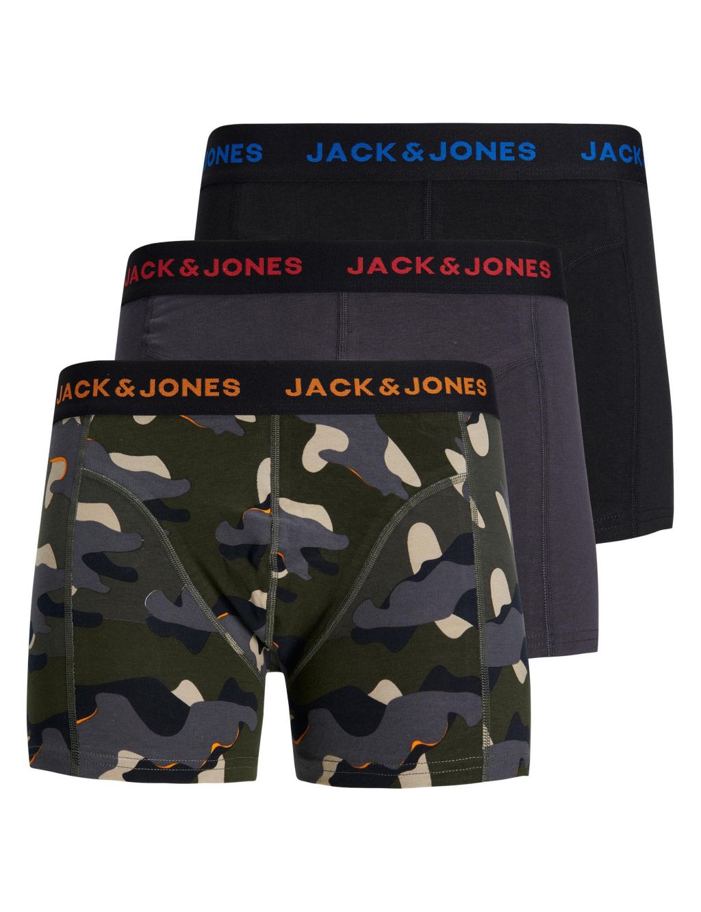 3pk Cotton with Stretch Camouflage Trunks (8-16 Yrs) image 1