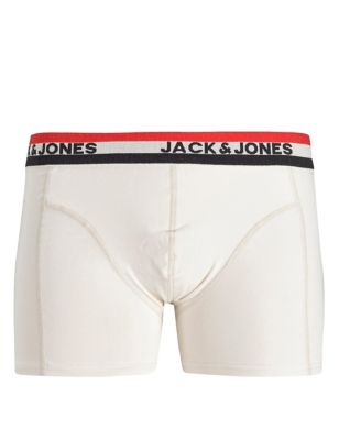 Jack & Jones Junior Boys 3pk Cotton Rich Trunks (8 - 16 Yrs) - 8y - Red Mix, Red Mix