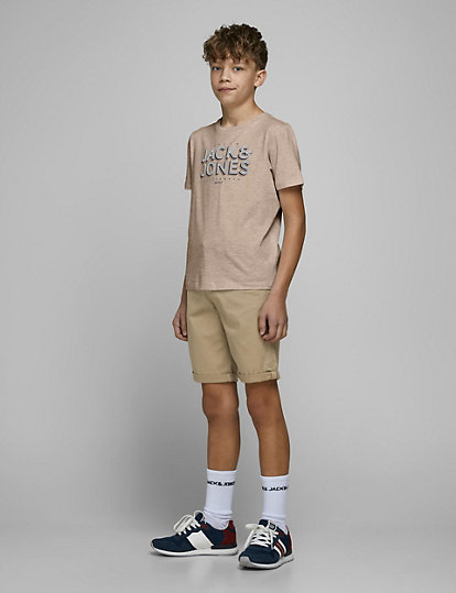 jack & jones junior cotton rich chino shorts (8-16 yrs) - 16y - beige, beige