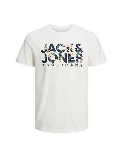 Jack & Jones Junior Pure Cotton Logo Graphic T-Shirt (8-16 Yrs) - 14Y - White Mix, White Mix