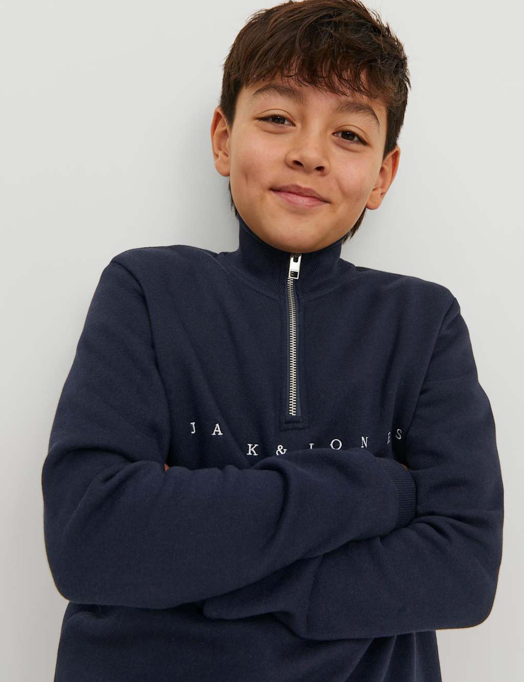 Cotton Rich Logo Half Zip Sweatshirt (8-16 Yrs) image 3