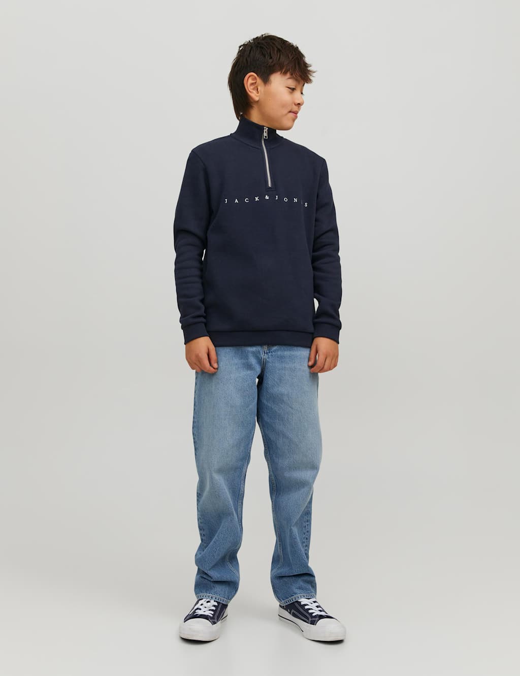 Cotton Rich Logo Half Zip Sweatshirt (8-16 Yrs) image 6